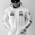 Ride Rich GP Scoop Motorcycle Hoodie White