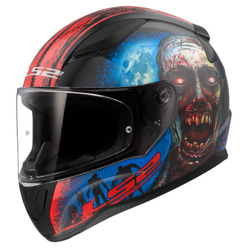 LS2 FF353 Rapid II Motorcycle Helmet - Zombie Black Red