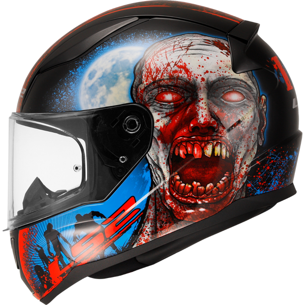 LS2 FF353 Rapid II Motorcycle Helmet - Zombie Black Red