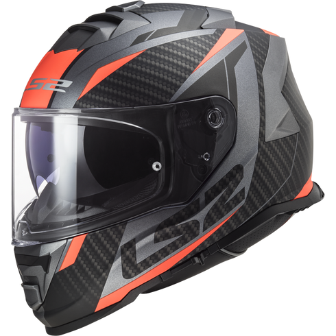 LS2 FF800 Storm II Racer Motorcycle Helmet - Matt Titanium Orange