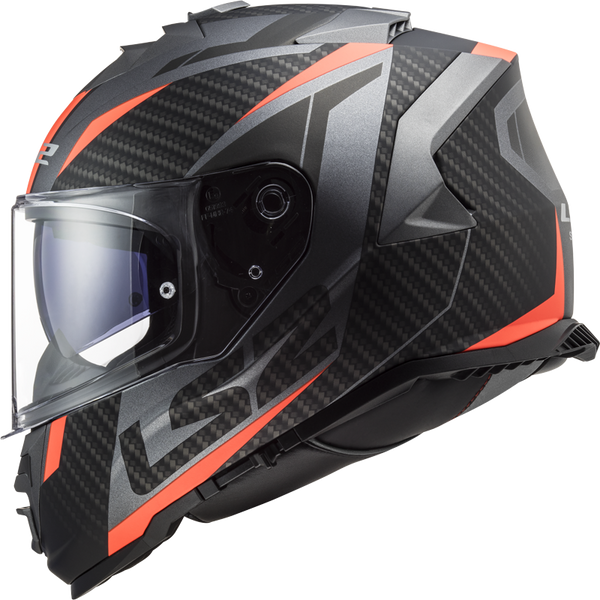 LS2 FF800 Storm II Racer Motorcycle Helmet - Matt Titanium Orange