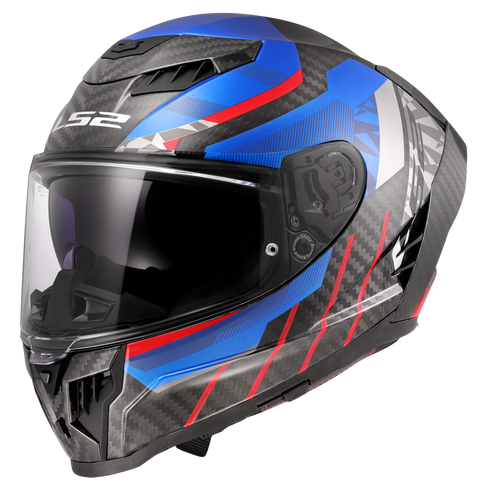 LS2 FF807 Dragon Trax Motorcycle Helmet - Blue/Red