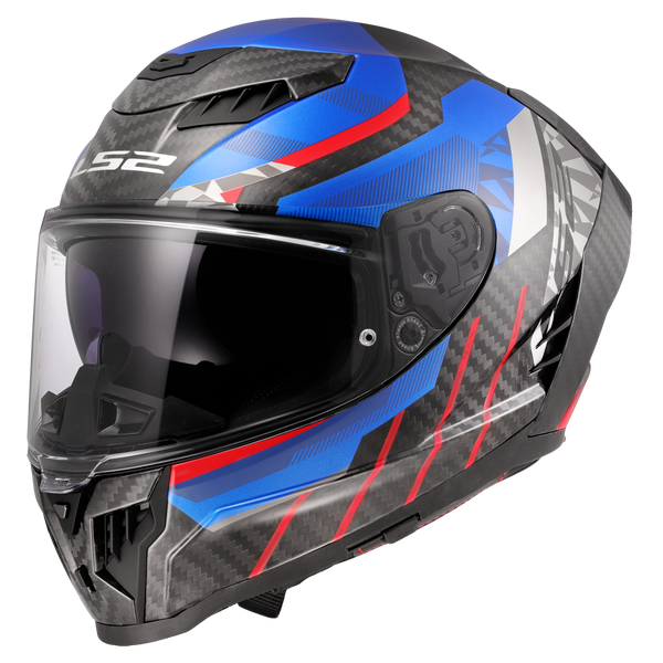 LS2 FF807 Dragon Trax Motorcycle Helmet - Blue/Red