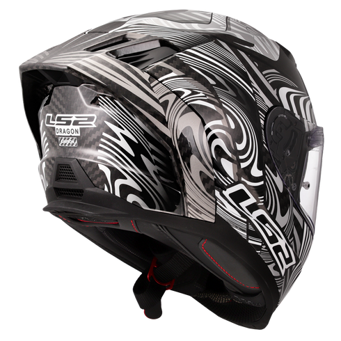LS2 FF807 Dragon Enthum Motorcycle Helmet - Silver
