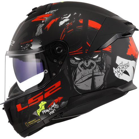 LS2 FF808 Stream II Angry Monkey Motorcycle Helmet