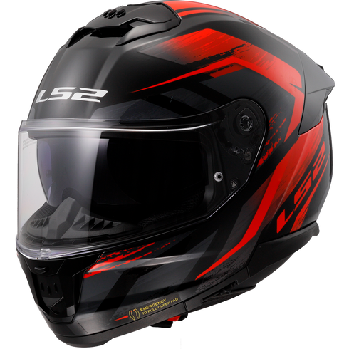 LS2 FF808 Stream II Fury Motorcycle Helmet - Black/Red