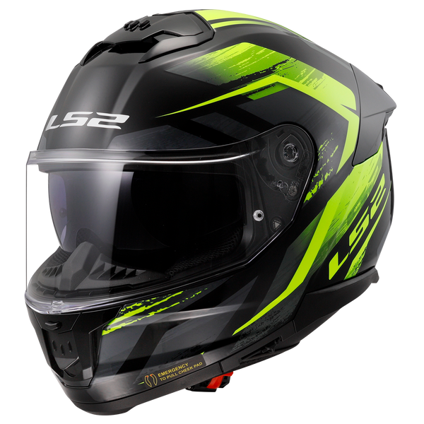LS2 FF808 Stream II Fury Motorcycle Helmet - Black/Yellow