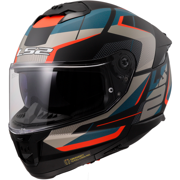 LS2 FF808 Stream II Road Motorcycle Helmet - Matt Black/Blue