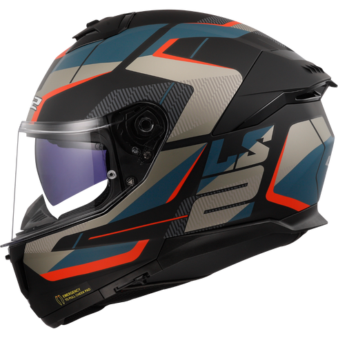 LS2 FF808 Stream II Road Motorcycle Helmet - Matt Black/Blue