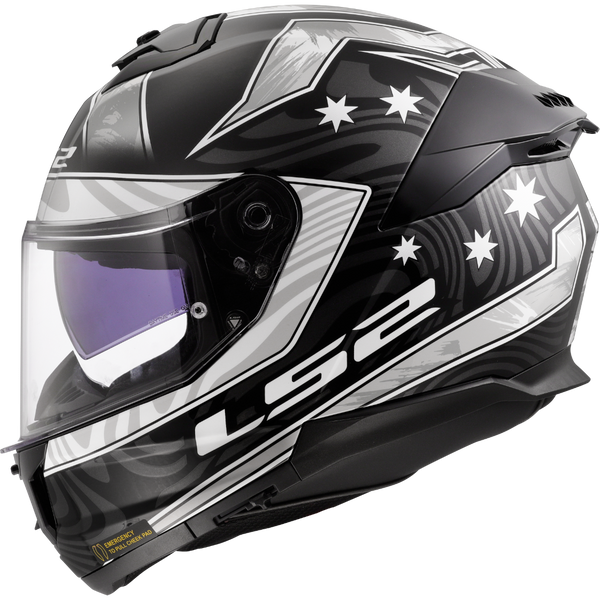 LS2 FF808 Stream II Galdam Motorcycle Helmet - Black/White