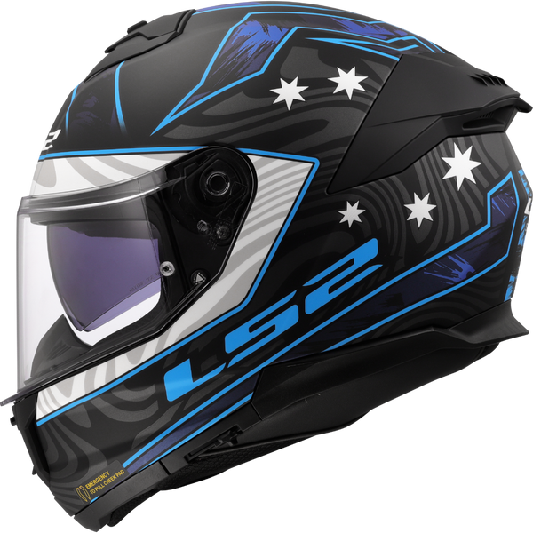 LS2 FF808 Stream II Galdam Motorcycle Helmet - Black/Blue