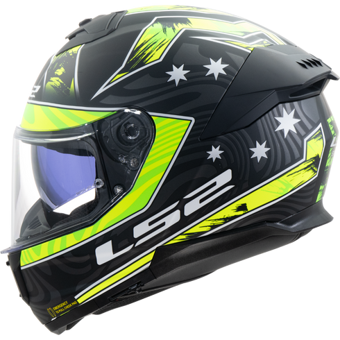 LS2 FF808 Stream II Galdam Motorcycle Helmet - Black/Yellow