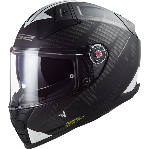 LS2 FF811 Vector II Splitter Motorcycle Helmet - Black/White