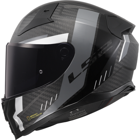 LS2 FF811 Vector II Carbon Grid Motorcycle Helmet - Grey