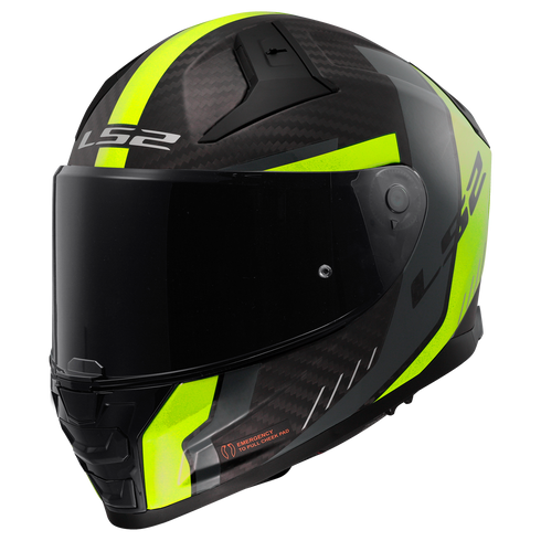LS2 FF811 Vector II Carbon Grid Motorcycle Helmet - Yellow