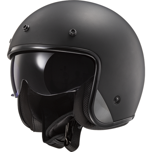 LS2 OF601 Bob II Motorcycle Helmet - Matt Black