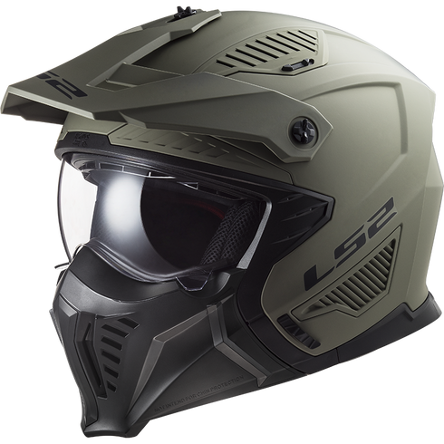 LS2 OF606 Drifter Motorcycle Helmet - Matt Sand Olive