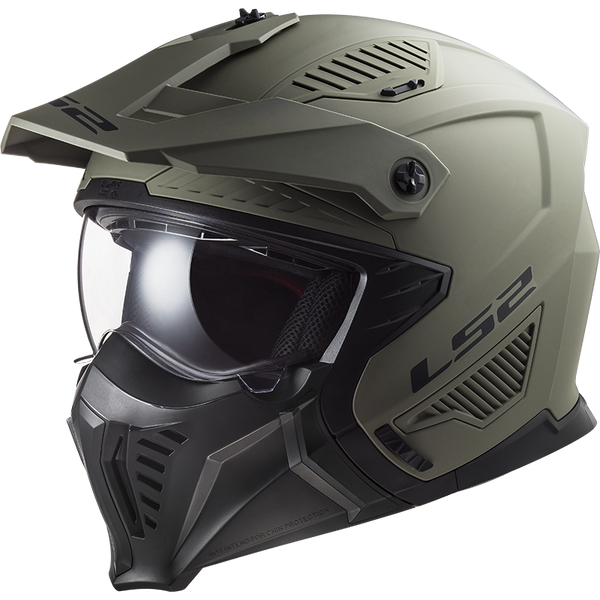 LS2 OF606 Drifter Motorcycle Helmet - Matt Sand Olive