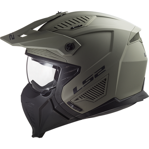LS2 OF606 Drifter Motorcycle Helmet - Matt Sand Olive
