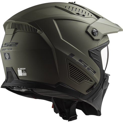LS2 OF606 Drifter Motorcycle Helmet - Matt Sand Olive