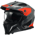 LS2 OF606 Drifter Devor Motorcycle Helmet - Matt Silver Titanium Red