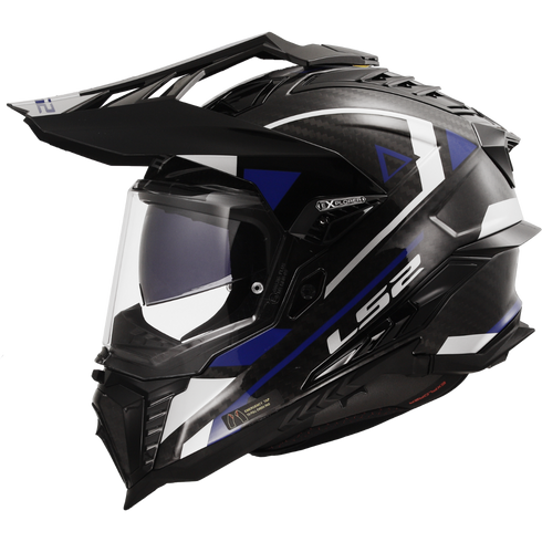 LS2 MX701 Explorer C Adventure Motorcycle Helmet - Blue