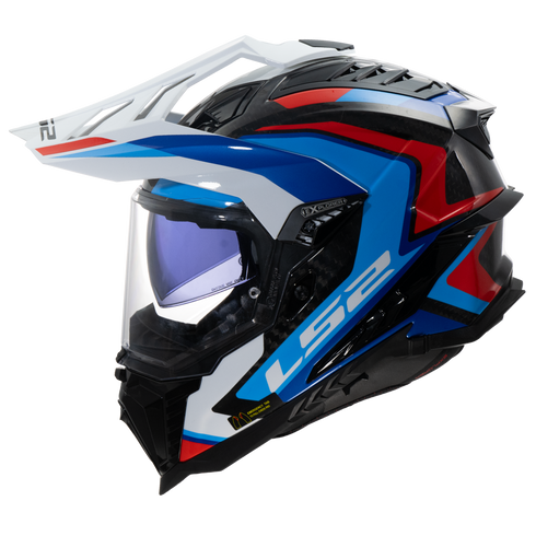 LS2 MX701 Explorer C Frontier II Motorcycle Helmet - White/Blue