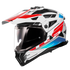 LS2 MX702 Pioneer II Namib Motorcycle Helmet - White/Blue/Red