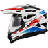 LS2 MX702 Pioneer II Namib Motorcycle Helmet - White/Blue/Red