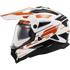 LS2 MX702 Pioneer II Namib Motorcycle Helmet - White/Orange