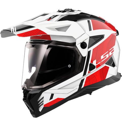LS2 MX702 Pioneer II Hill Motorcycle Helmet - White/Red