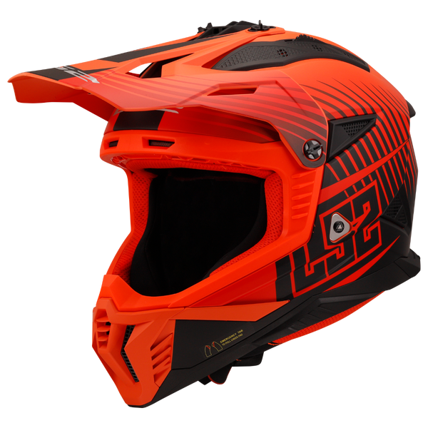 LS2 MX708 FAST II Duck Motorcycle Helmet - Matt H-V Orange/Red