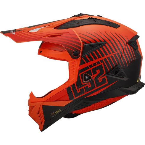 LS2 MX708 FAST II Duck Motorcycle Helmet - Matt H-V Orange/Red