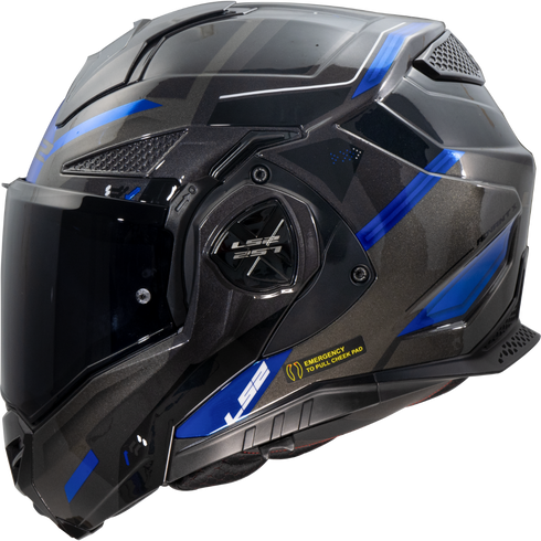 LS2 FF901 Advant X Spectrum Motocycle Helmet - Black Titanim Blue