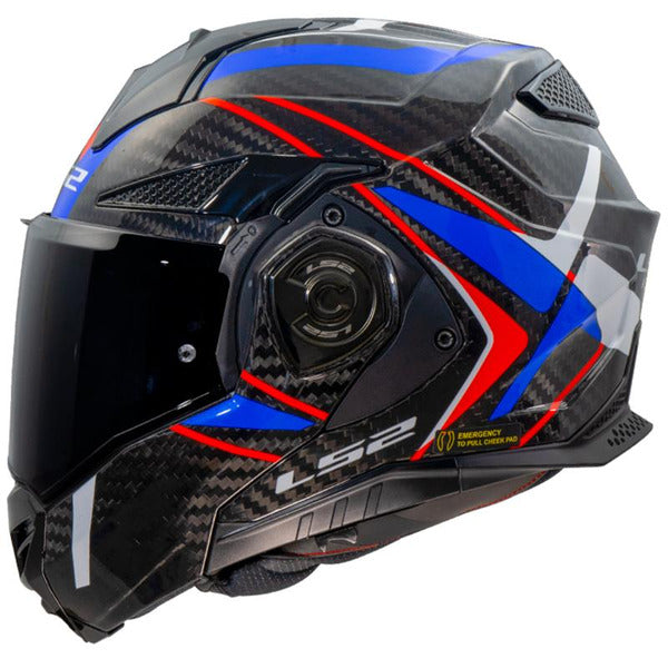 LS2 FF901 Advant X C Future II Motocycle Helmet - White/Blue