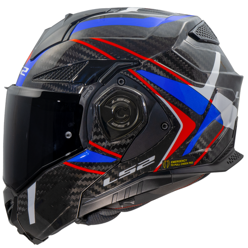 LS2 FF901 Advant X C Future II Motocycle Helmet - White/Blue