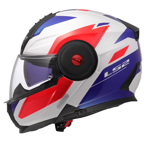 LS2 FF902 Scope II Duria Motorcycle Helmet - White/Blue/Red