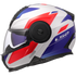 LS2 FF902 Scope II Duria Motorcycle Helmet - White/Blue/Red