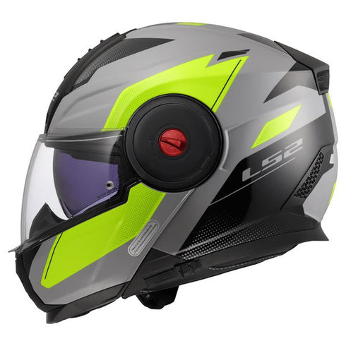 LS2 FF902 Scope II Duria Motorcycle Helmet - Grey H-V Yellow