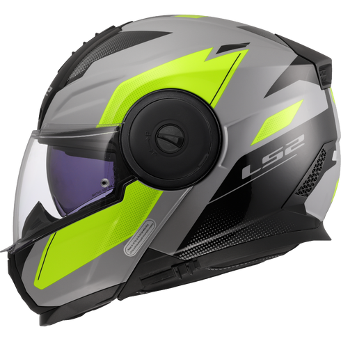 LS2 FF902 Scope II Duria Motorcycle Helmet - Grey H-V Yellow