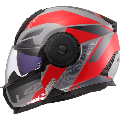 LS2 FF902 Scope II Oxyd Motorcycle Helmet - Grey/Red