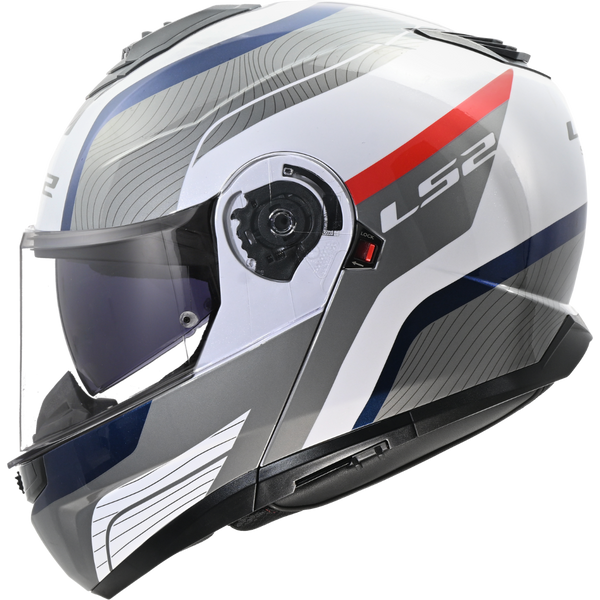 LS2 FF908 Strobe II Monza Motorcycle Helmet - White/Blue/Red