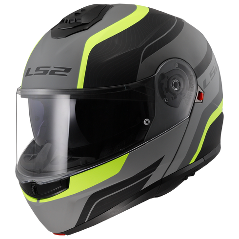 LS2 FF908 Strobe II Monza Motorcycle Helmet - Matt Black H-V Yellow