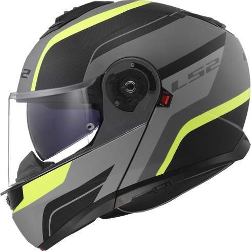 LS2 FF908 Strobe II Monza Motorcycle Helmet - Matt Black H-V Yellow