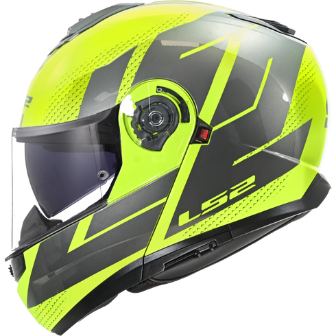 LS2 FF908 Strobe II Code Motorcycle Helmet - H-V Yellow Grey
