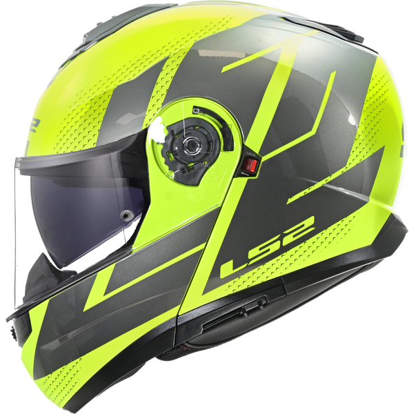 LS2 FF908 Strobe II Code Motorcycle Helmet - H-V Yellow Grey
