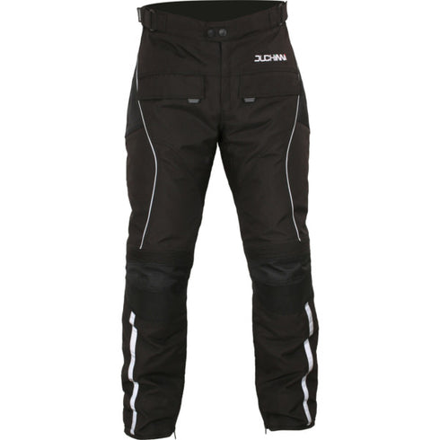 Rear view showing reflective detailing and waist stretch panel on Duchinni Phantom trousers