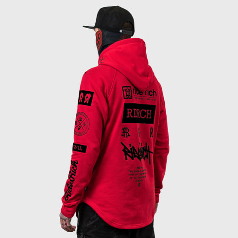 Ride Rich GP Scoop Motorcycle Hoodie - Red
