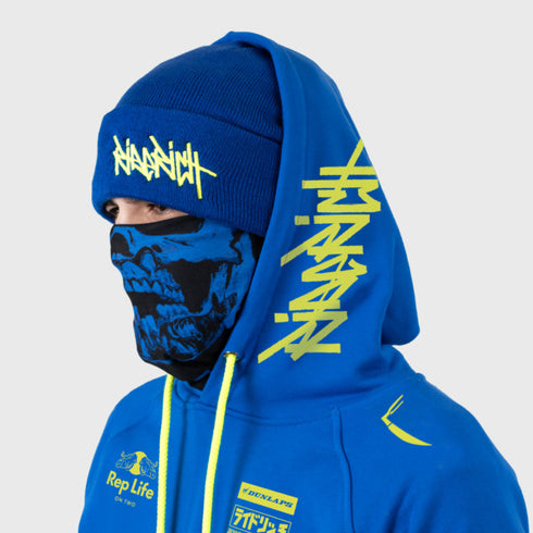 Ride Rich RR Racing Scoop Motorcycle Hoodie - Blue/Yellow