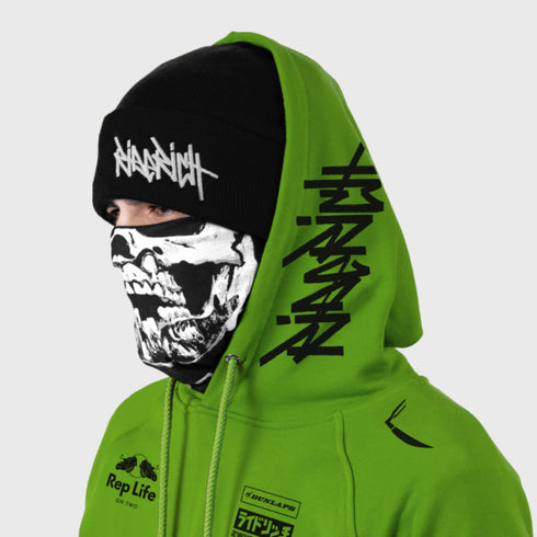 Ride Rich RR Racing Scoop Motorcycle Hoodie - Lime Green